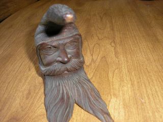 Unique Vintage Carved Wood Gnome Nutcracker - CRESCENT MOON SHAPE 7