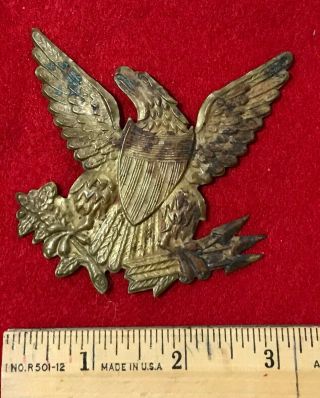 U.  S.  Military Thin Brass Eagle Cap/hat/helmet Insignia.  1835 - 1845
