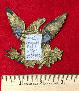 U.  S.  Military Thin Brass Eagle Cap/Hat/Helmet Insignia.  1835 - 1845 2