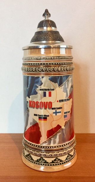 Vintage Nato Kfor Peacekeeping Kosovo Beer Stein Rare