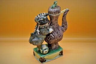 18th Century - RARE Unusual Chinese KANGXI Porcelain TEAPOT Shishi Foo Dog Lions 11
