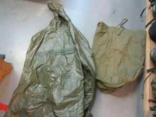 Us Army Vietnam War 1959 Rubber Poncho & 1968 Waterproof Clothing Bag