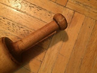 Mid 19th Century Shaker Maple Wood Rolling Pin W Extra Carved Out Handles 9