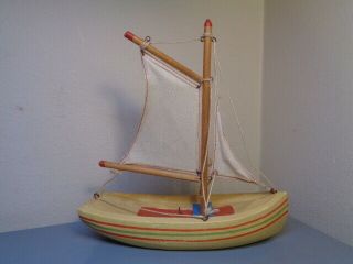 LEGO DENMARK VINTAGE 1940 ' S WOOD SAILBOAT ULTRA RARE ITEM 2