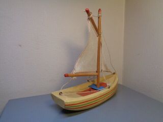 LEGO DENMARK VINTAGE 1940 ' S WOOD SAILBOAT ULTRA RARE ITEM 4