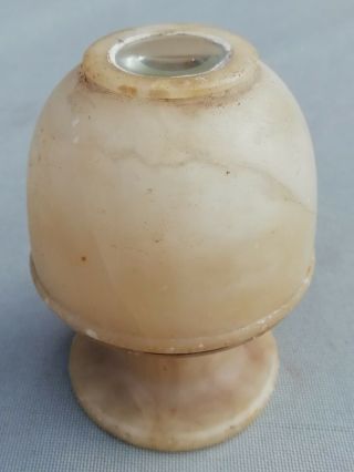Antique Alabaster Peep Egg Optical Vintage Viewer 