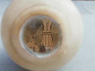 Antique Alabaster Peep Egg Optical Vintage Viewer ' Thames Tunnel ' Circa 1840 7