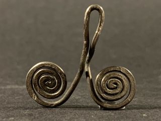 Gorgeous Ancient Celtic Solid Silver Coiled Pendant Circa 600 - 400 Bce