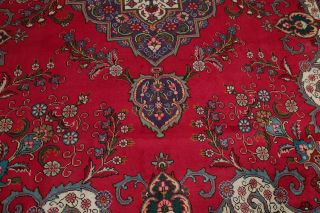 Traditional Persian Wool Area Rug Handmade Floral Oriental 9 x 13 Vintage Carpet 12