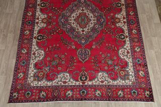 Traditional Persian Wool Area Rug Handmade Floral Oriental 9 x 13 Vintage Carpet 3