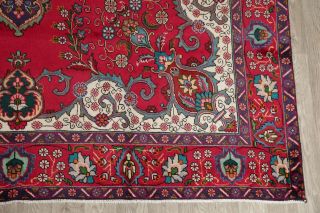Traditional Persian Wool Area Rug Handmade Floral Oriental 9 x 13 Vintage Carpet 4