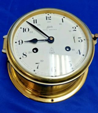 Vintage German Schatz Royal Mariner Brass Ships 8 Day Clock (no Key)