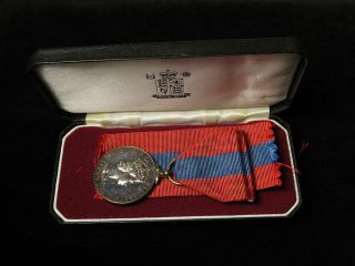 Qeii Sterling Silver Imperial Service Medal To Cyril Hill