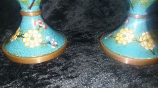 Pair Antique Chinese Cloisonne Lidded Vases Jars - Late 19th Early 20th Century 10