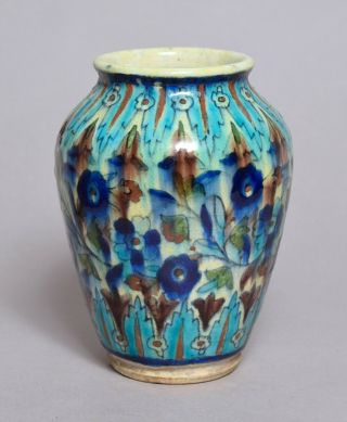 A Wonderful Antique Palestine Islamic Iznik Isnik Pottery Vase,  Signed 2