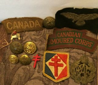 Wwii Rcaf Military Badges & Patches Good Luck Charms Canadian