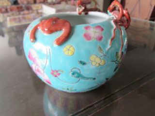 Antique Chinese Porcelain Mille Fleur Red Dragon Bat Vase Qing - Republic 2