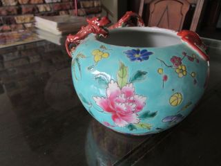 Antique Chinese Porcelain Mille Fleur Red Dragon Bat Vase Qing - Republic 5