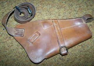 WW2 M - 3 SHOULDER HOLSTER,  BROWN LEATHER,  SINGLE STRAP,  U.  S.  ISSUE 2