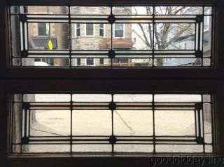 2 Of 5 Antique Arts & Crafts Stained Leaded Glass Transom Windows 36 " X 14 "