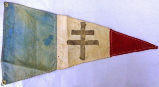 French Wwii Ffi Vehicle Pennant Flag