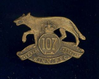 107th (winnipeg) Bn/107th Pioneer Bn,  Cef - Cap Badge - North American Indian Unit