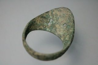 Unique Roman Bronze Archer`S Legionary Ring VII 1st - 4th Century AD 3