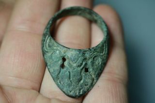 Unique Roman Bronze Archer`S Legionary Ring VII 1st - 4th Century AD 5