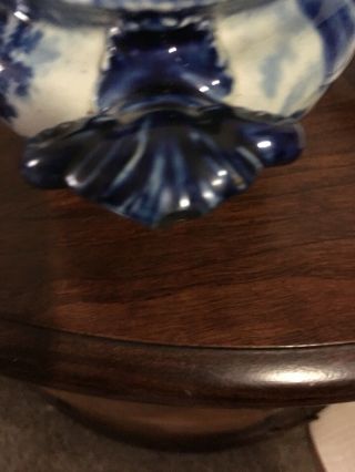 Antique blue and white porcelain Flow Blue Bowl 6