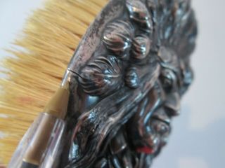 Rare - UNGER BROTHERS - INDIAN CHIEF pattern - STERLING HAND MIRROR & BRUSH SET 11