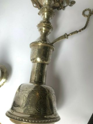 A large heavy Indian Persian Islamic silver Shisha Hookah Hookha base 806g 3