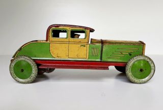Antique Wells Brimtoy Tinplate Clockwork Windup Toy Car 1933 England