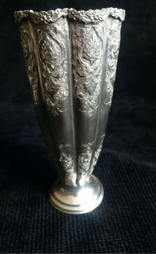 Antique Islami Persian Solid Silver Vase Mark 84 Similer To Russian By Parvaresh 11