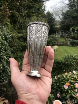 Antique Islami Persian Solid Silver Vase Mark 84 Similer To Russian By Parvaresh