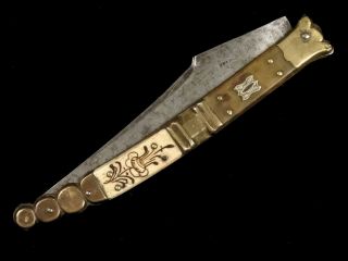 French Navaja Style Folding Knife By Beauvoir 19th Century
