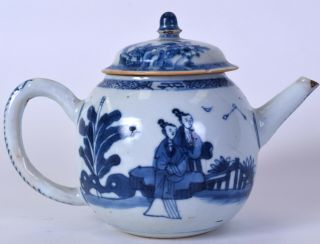 Chinese porcelain tea pot Chinese blue & white antique kangxi khang shi oriental 2