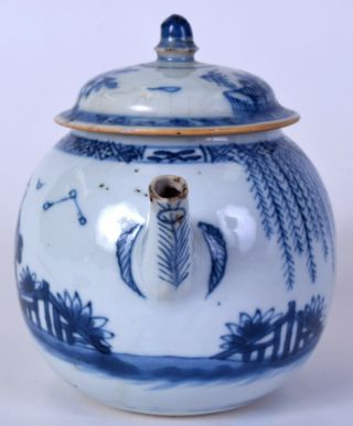 Chinese porcelain tea pot Chinese blue & white antique kangxi khang shi oriental 4