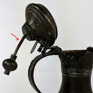 ISLAMIC ARABIC Antique TINNED COPPER COFFEE POT / DALLAH 9.  6 INCHES 10