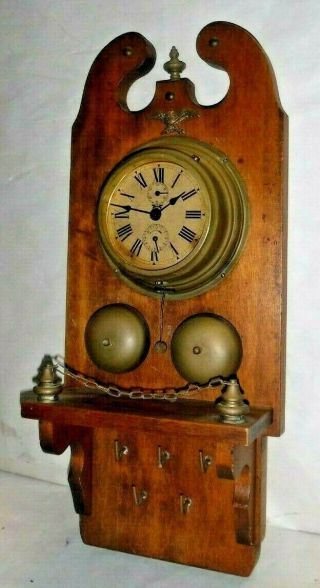 Rare Unusual Peter Uhren German Key - Holder Alarm Clock 2 Bell