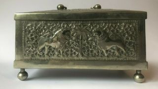 A Large Heavy Indian Persian Islamic Silver Box 617g