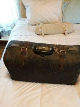Vintage Alligator Suitcase In Pristine With Key