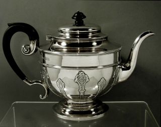 English Sterling Tea Set 1901 Queen Anne Manner 4