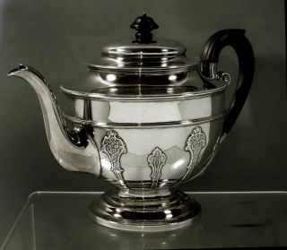 English Sterling Tea Set 1901 Queen Anne Manner 5