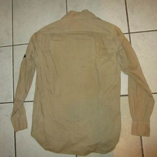 WW2 US ARMY WOMEN ' S WAC WAAC COTTON KHAKI SHIRT,  NAMED TO WAC,  T5 RANK 5