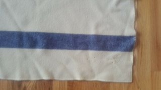 Vtg US NAVY 100 Wool MEDICAL DEPARTMENT BLANKET Medic Blue & White Military USN 3