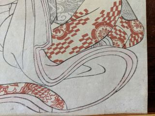 c1800 Kitagawa Utamaro Japanese Woodblock Print Seated Courtesan 7