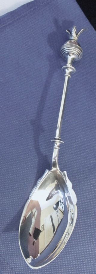 Antique Clark & Biddle Sterling Silver Applied Bird Server Spoon 1870 3