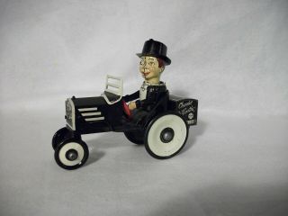 Vintage Marx Charlie Mccarthy Benzine Buggy Car Wind Up Tin Toy