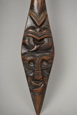 Antique Maori Totara Hoe Carved Waka Paddle Club Canoe Ceremonial Oceanic Fiji