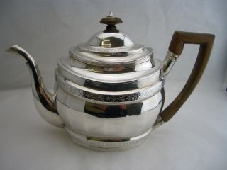 George Iii Silver Teapot - London 1804 - Stephen Adams I - 15oz